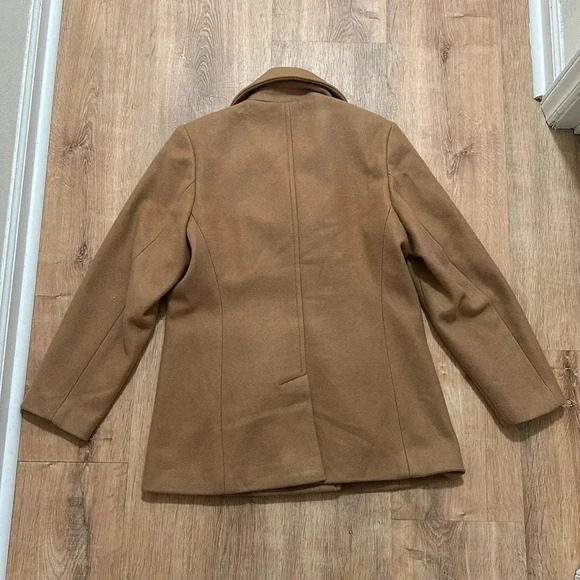 OLD NAVY | Soft Brushed Wool Blend Tan Peacoat - Picture 3 of 4